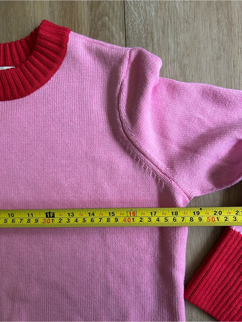 Pink & Red Contrast Ringer Crewneck Sweater - Picture 7 of 8